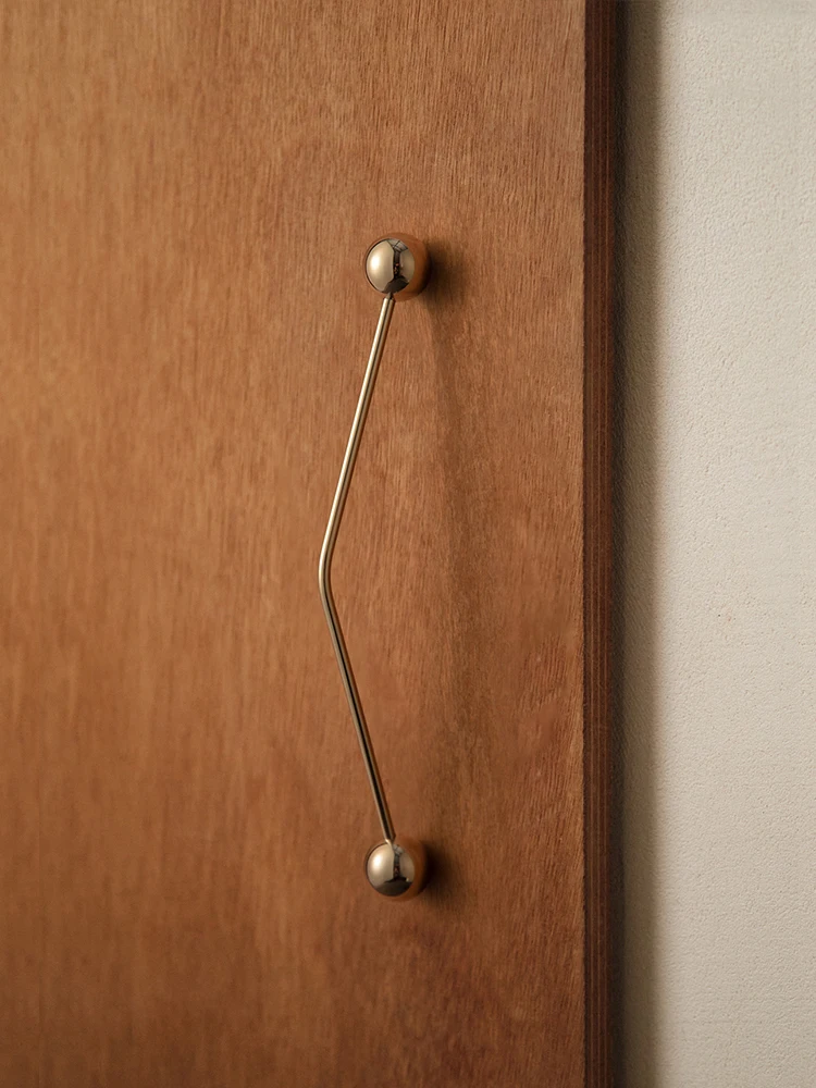 مقبض خزانة نحاسي فضي، مقبض أثاث، مقبض خزانة الملابس، مقبض أثاث من النيكل #2