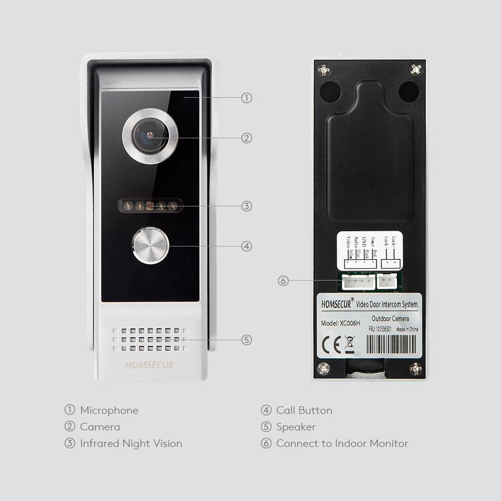 HOMSECUR 4 سلك تويا التطبيق الذكي HD فيديو باب المنزل طقم الهاتف مع 7 "شاشة تعمل باللمس مراقب IP65 كاميرا جرس الباب سجل لقطة