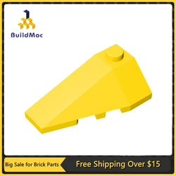 10Pcs MOC Parts 43710 Wedge Sloped 4 x 2 Triple Left Compatible Bricks DIY Assmble Building Blocks Particle Kid Brain Toy Gift