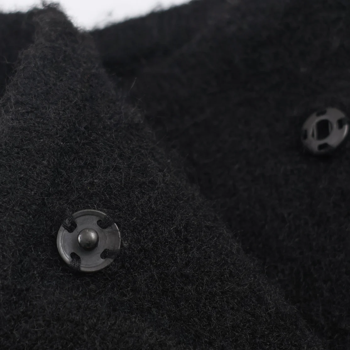 معطف شتوي نسائي محبوك جديد من KASLEAD سترة طيار مزدوجة الصدر ملابس خارجية طويلة من ألياف البوليستر