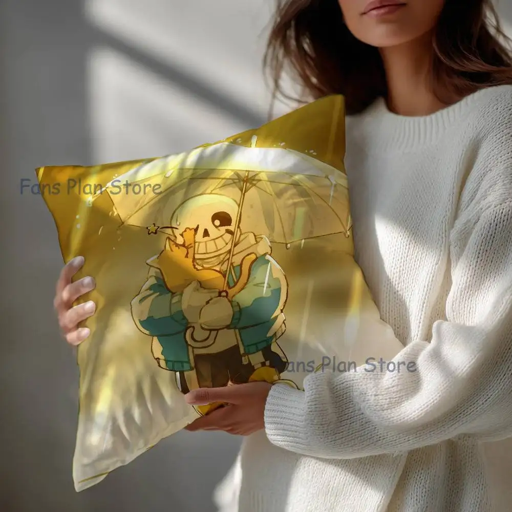 Game U-Undertale Sans Pillow Gift Home Office Decoration Bedroom Sofa Car Cushion Cover case