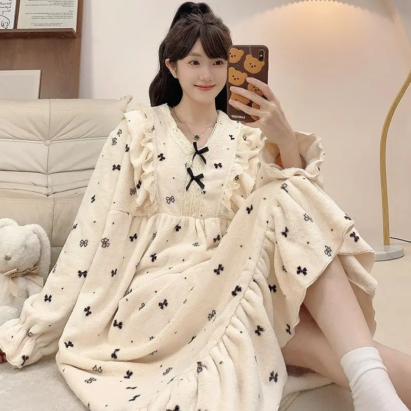 

Sweet Pjs Set Women's Pajama Set Women's Warm Winter Pajamas Fashionable Home Clothes, Pajamas Cute Pajama Set Soft Nightgown