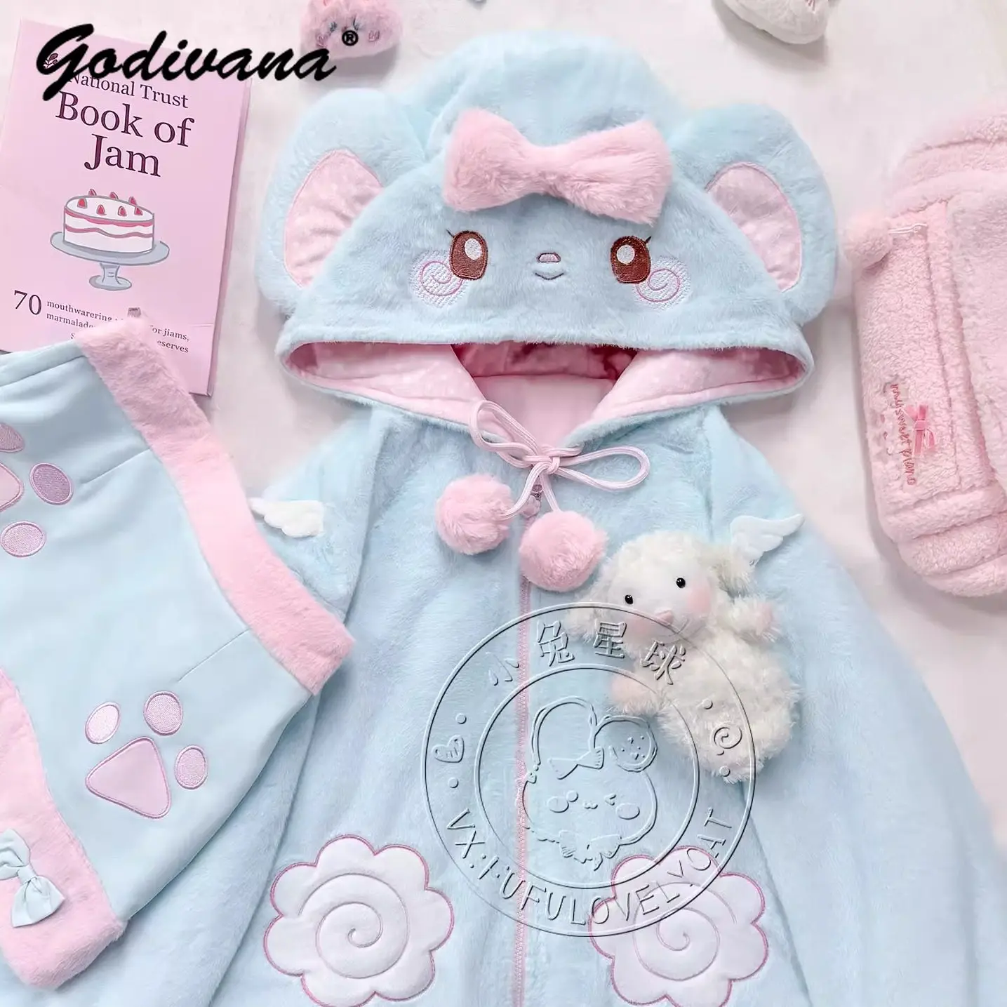 

Осень-зима, новый комплект плюшевой юбки для девочек, флисовое пальто с капюшоном и молнией, короткая юбка, женские теплые костюмы с юбкой