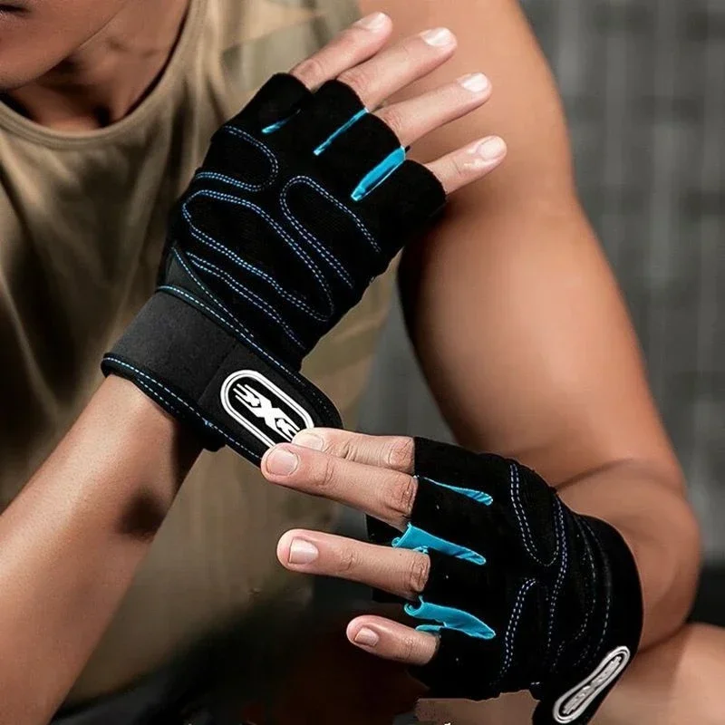 Gym Gloves for Men Women Fitness Weight Lifting Wristband Gloves Body Building Training Sports Exercise Cycling Glove Shockproof