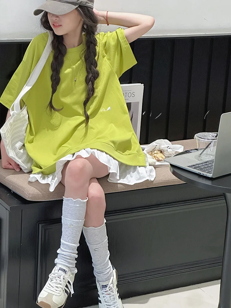 lazy-splice-kids-summer-dr-t-irt-skirt-ort-sve-girls-clothing-aiza-basic-korean-sle-anghai-fabric-other-materia