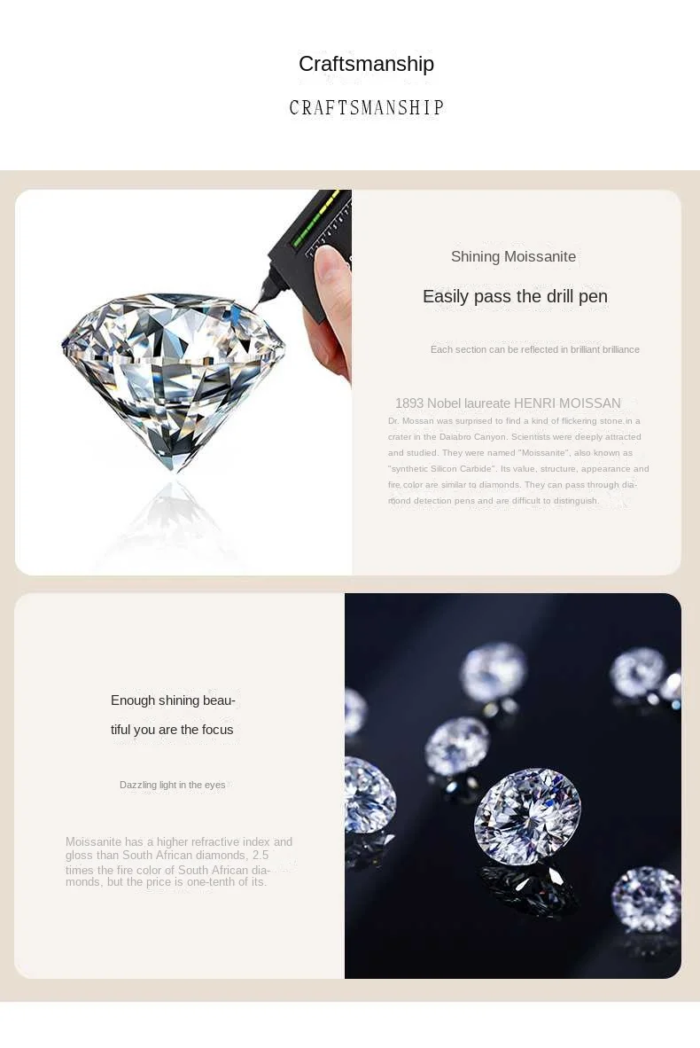 925 sterling silver one carat four claw moissanite earrings, light luxury, simple and versatile earrings, jewelry gifts