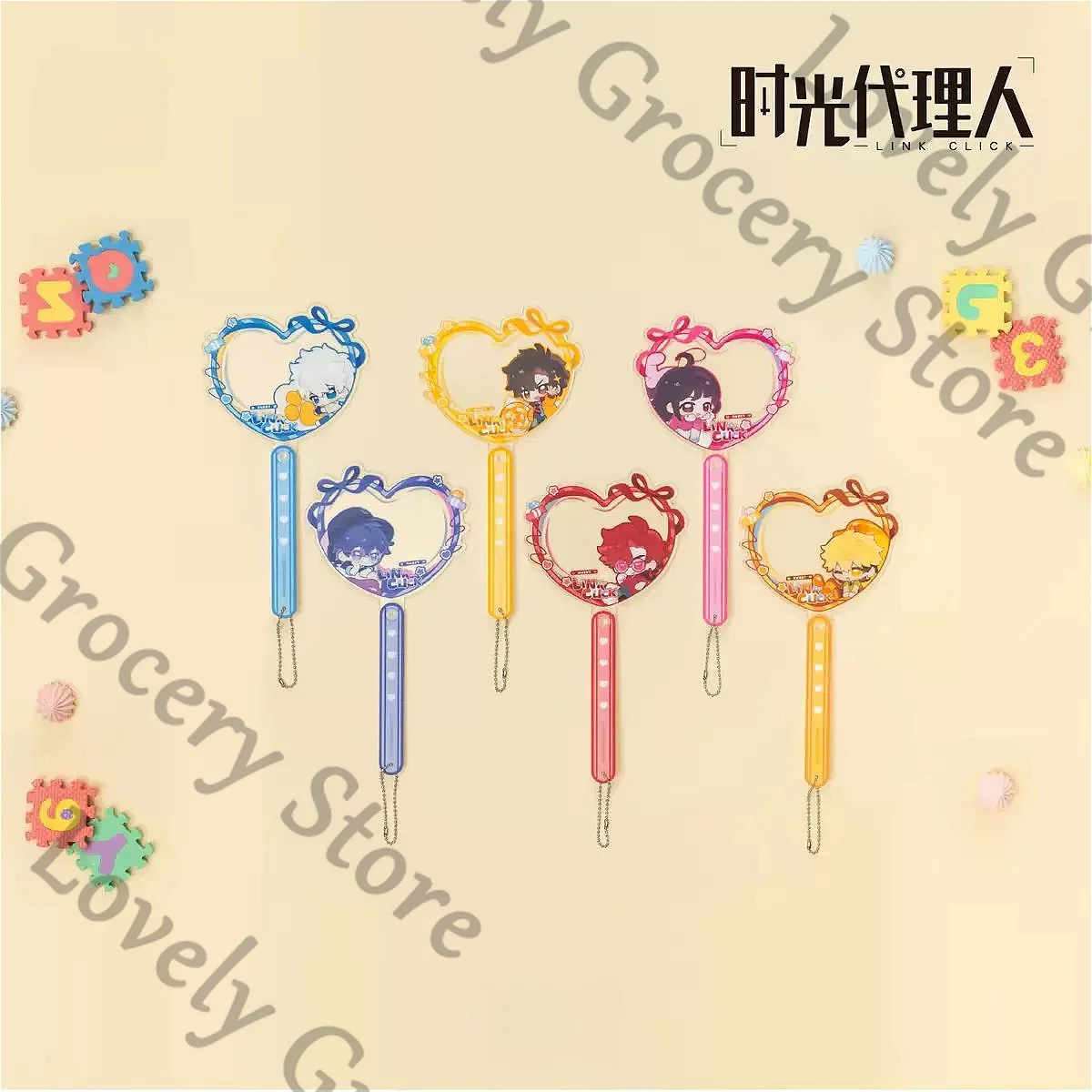 Link Click Lucas Vein Xiafei Charles Liu Xiao Jo Cosplay Acrylic Display Stick Keyring Model Anime Badge Emblem Flashlight Fans