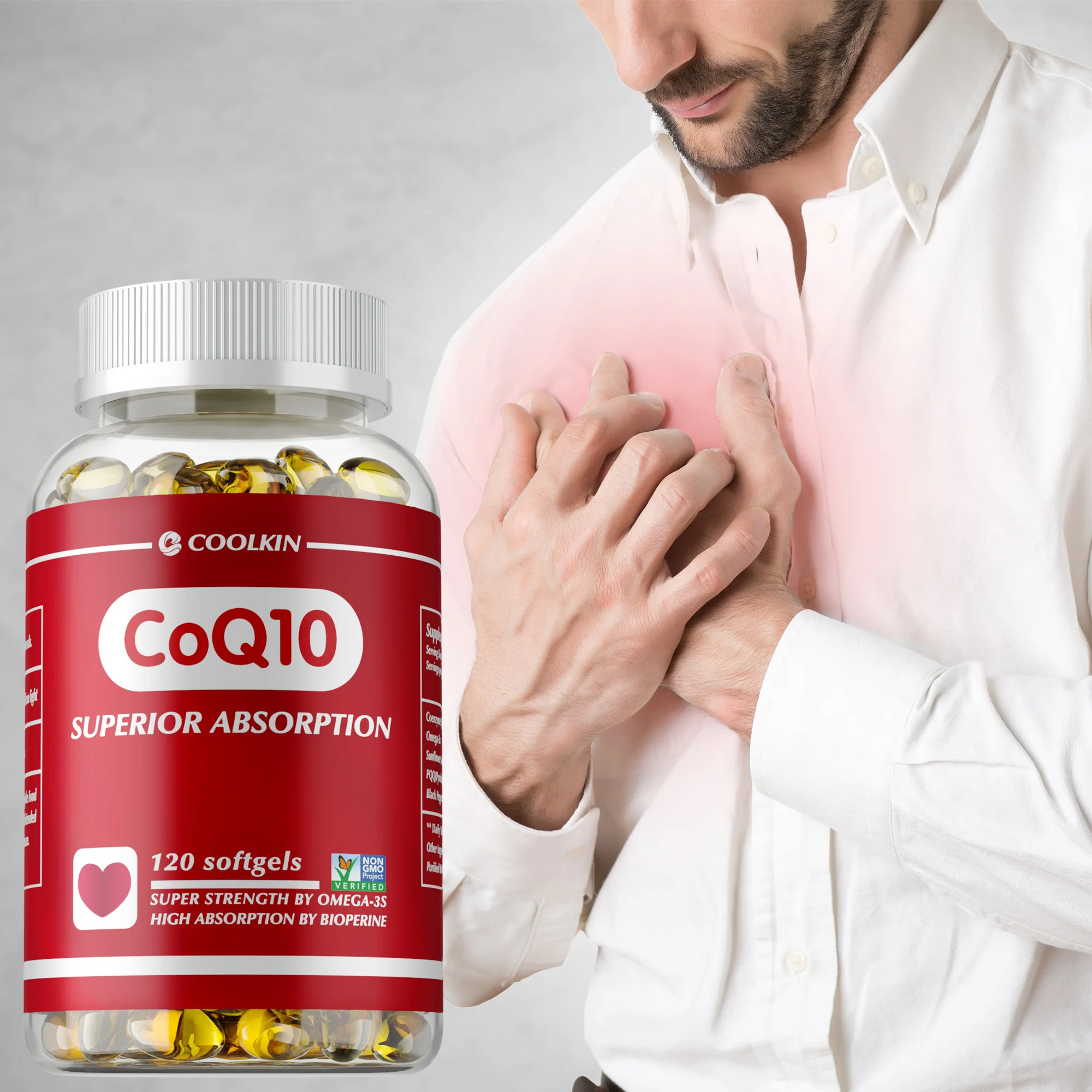 

CoQ10 Capsules 400mg - Antioxidant, Improves Blood Circulation, Blood Pressure Levels, Supports Heart & Cardiovascular Health
