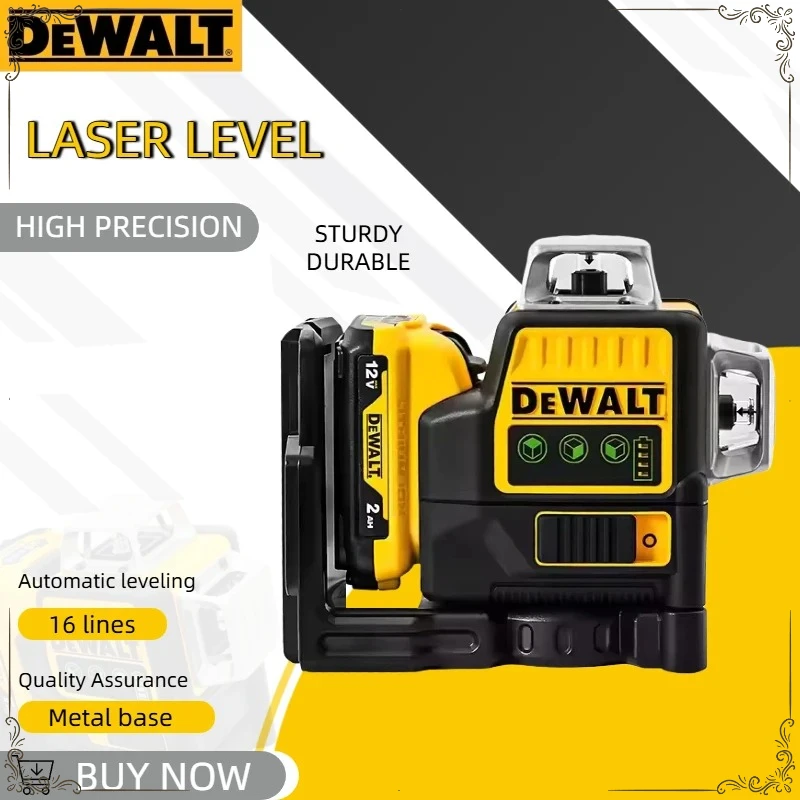 Dewalt DW089LG 3 Sides*360 Degree Vertical 12V Lithium Battery 12 Lines Laser 360 Level Horizontal Green Meter Outdoor