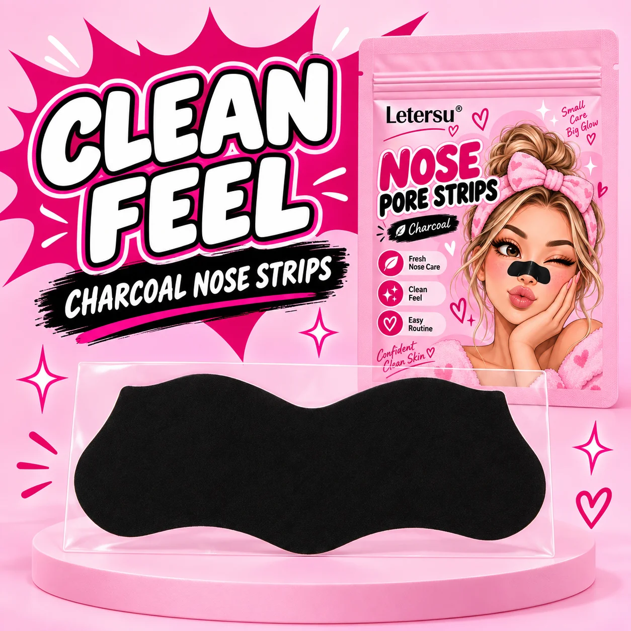 10PCS Charcoal Nose Pore Strips, Blackhead Remover Nose Patches, Deep Cleansing Oil Control Nose Care for Men Women