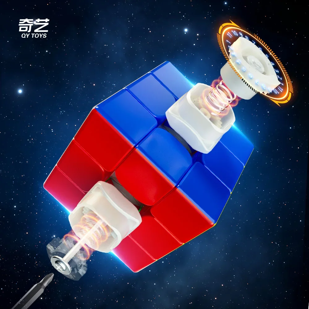 [CubeFun] QiYi Warrior M Pro 3x3 المكعب السحري المغناطيسي بدون ملصقات المهنية سرعة لغز هدايا الأطفال لعب الألعاب
