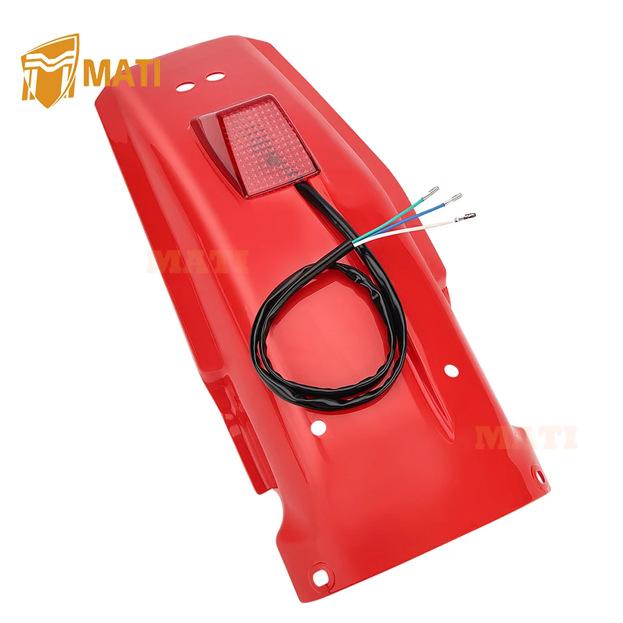 

MATI Red Rear Fender & Taillight for Honda XR250R XR600R XR650L XR250L 1985-2024 80100-MN1-670ZA 80100-MN1-670ZB 80100-KV6-000ZD