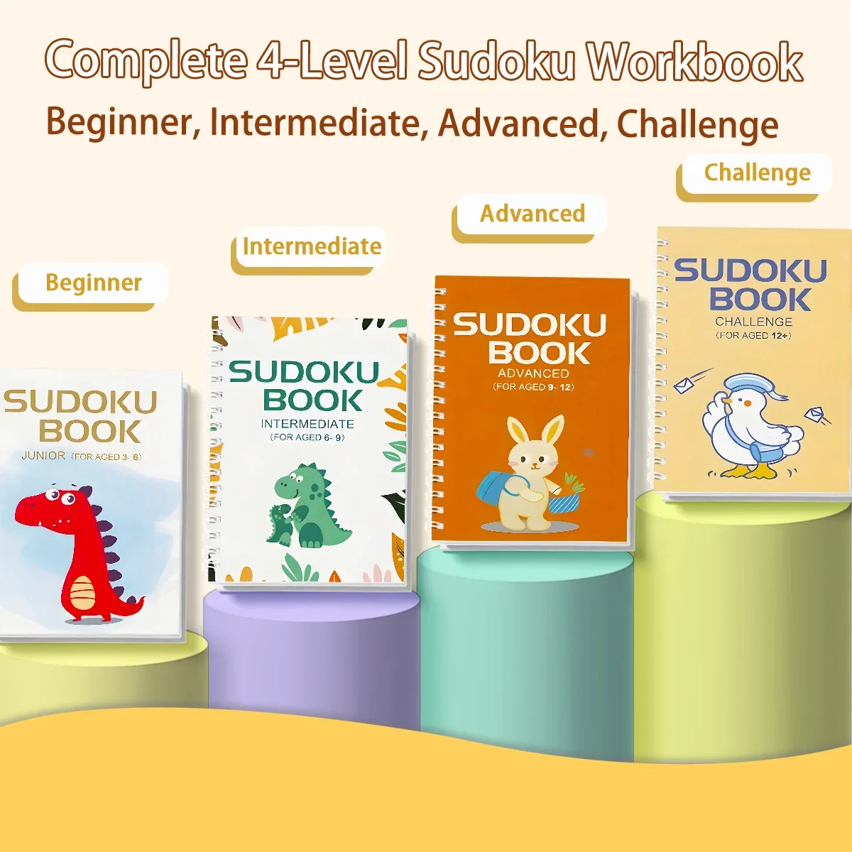 Kids Early Education Sudoku Puzzle Book, Brain Teaser Logic Game Workbook, Number Reasoning Training Book for Toddlers