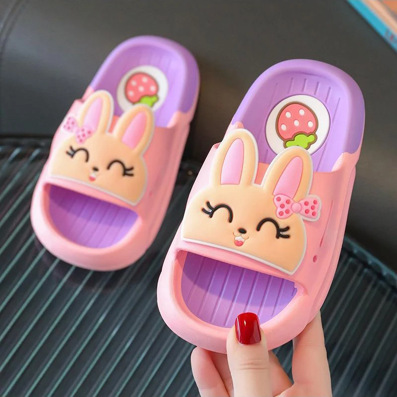 Children\'s slippers summer women\'s cute home decor parent-child male dinosaur princess indoor bathroom anti slip soft sole