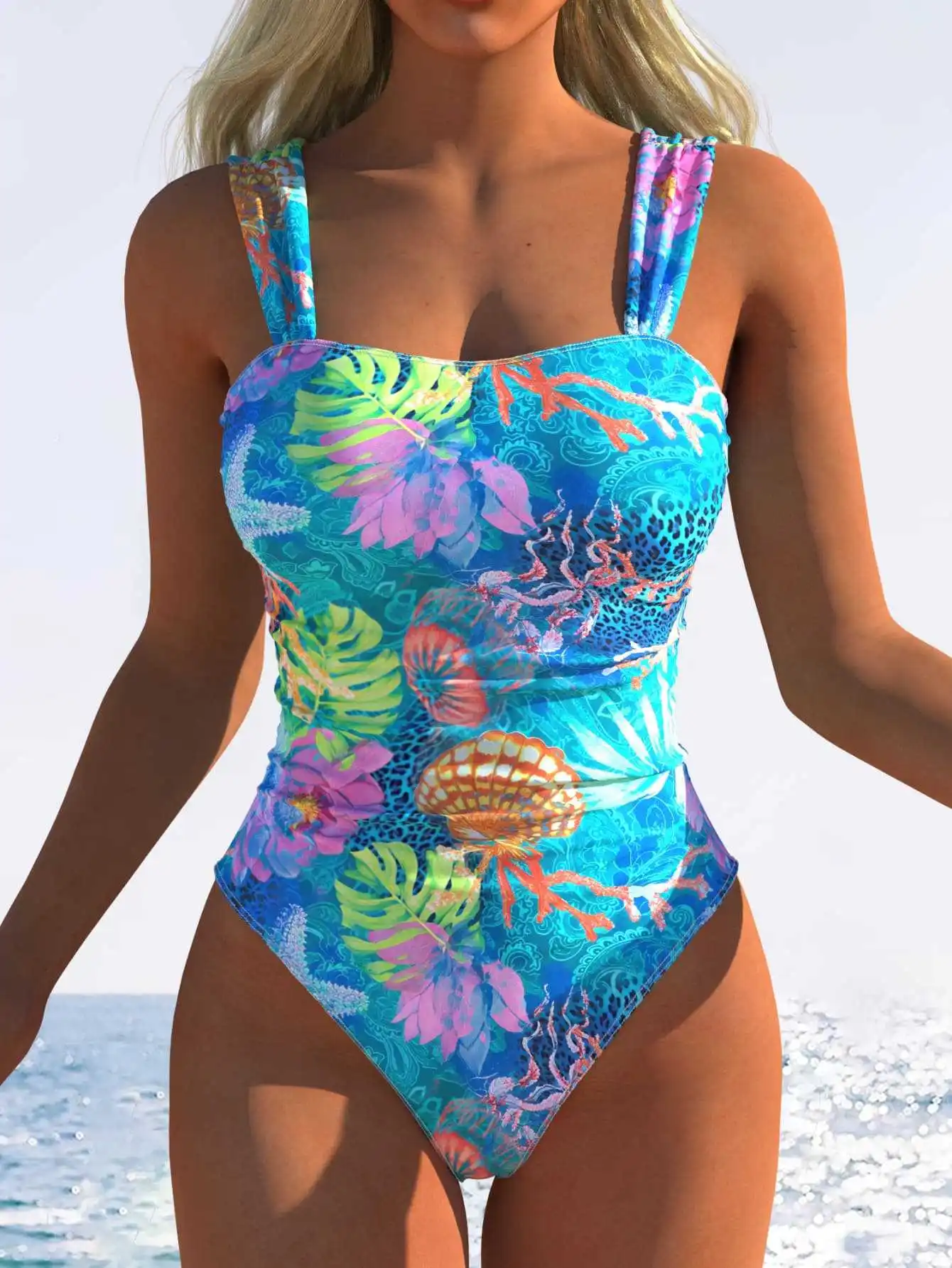 2026 Sexy Deep V Leopard Print One Piece Swimsuit Women Backless Push Up Tummy Control Swimwear Beach Bodysuit Swim Outfits New