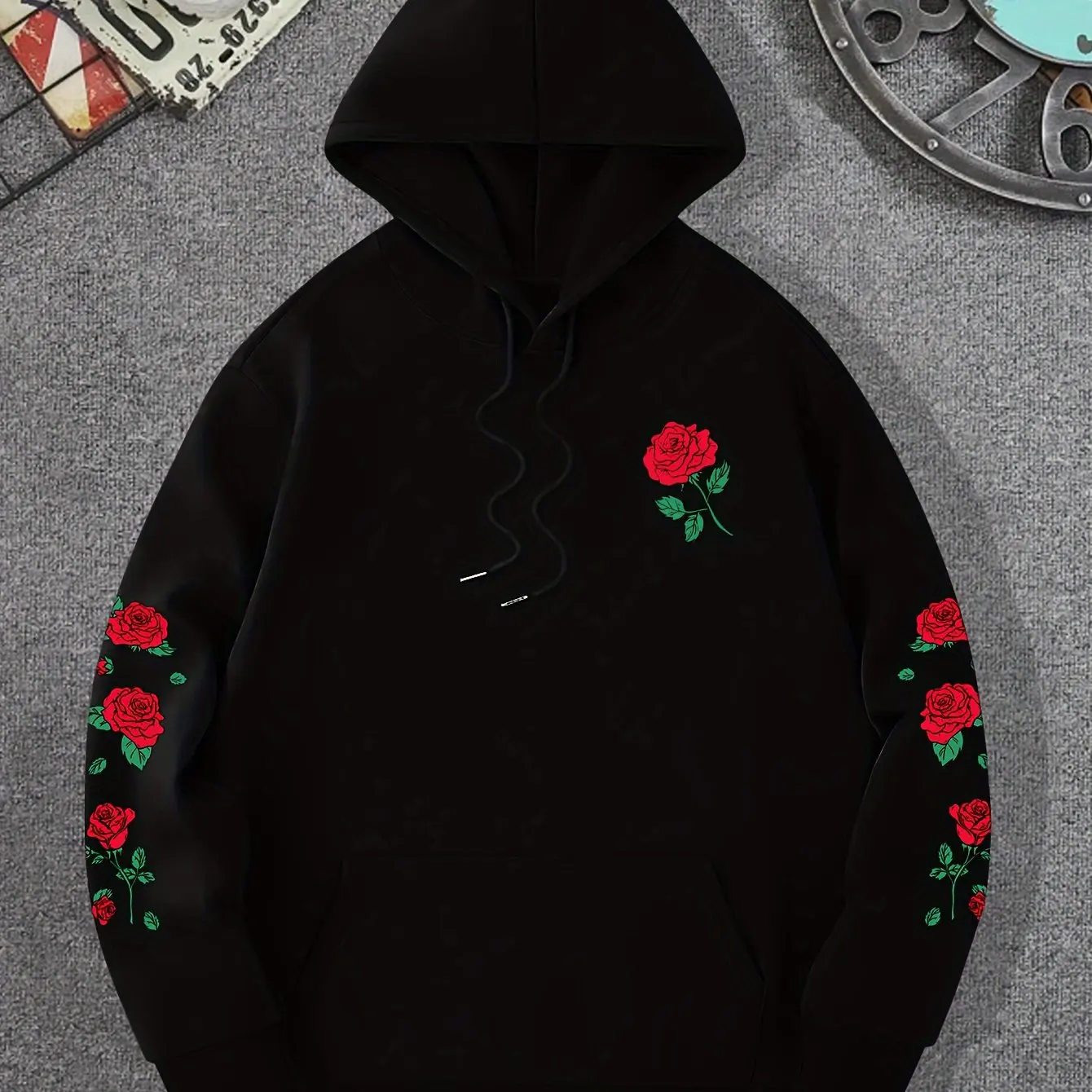 2025 Nuovo inverno-primavera casual da uomo e da donna maglione con cappuccio allentato con stampa rosa abbigliamento sportivo unisex retrò di alto stile