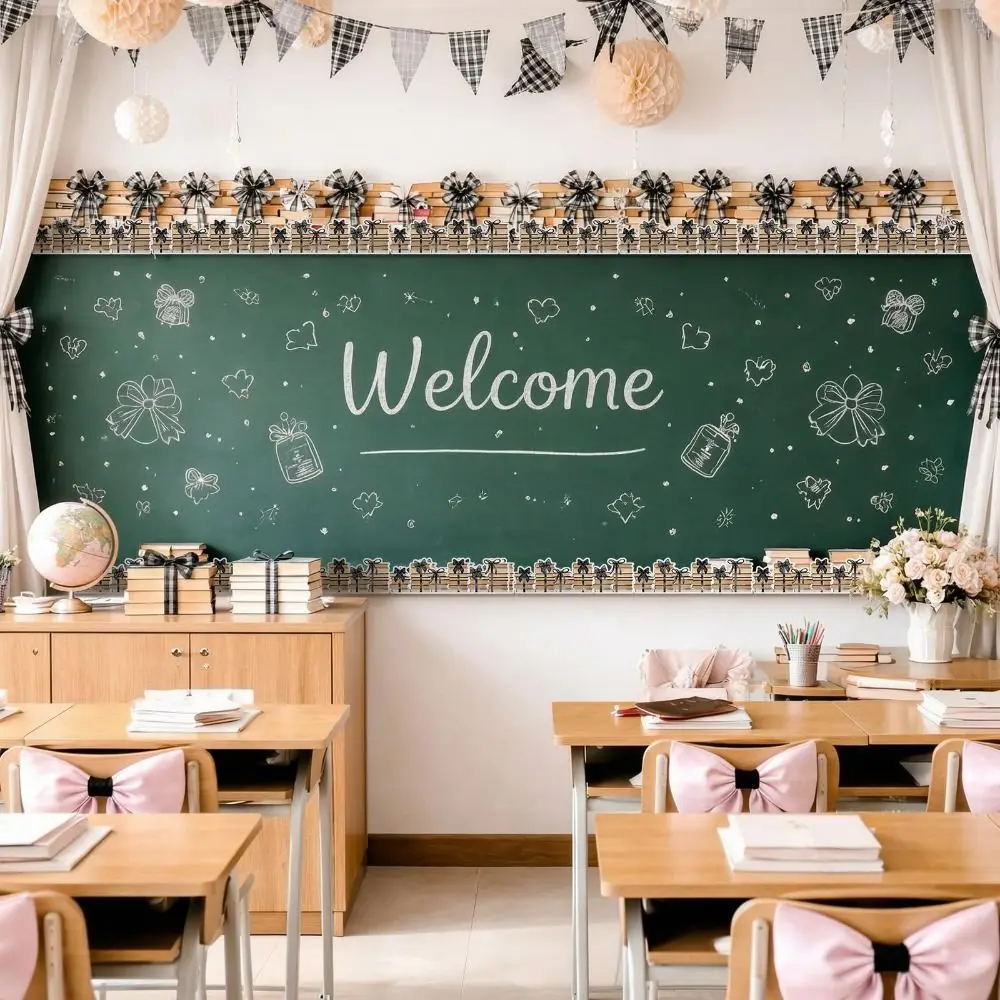 Self Adhesive Bulletin Board Border Sticker Cartoon Pattern Cuttable Classroom Border Sticker Roll Design 10m/roll