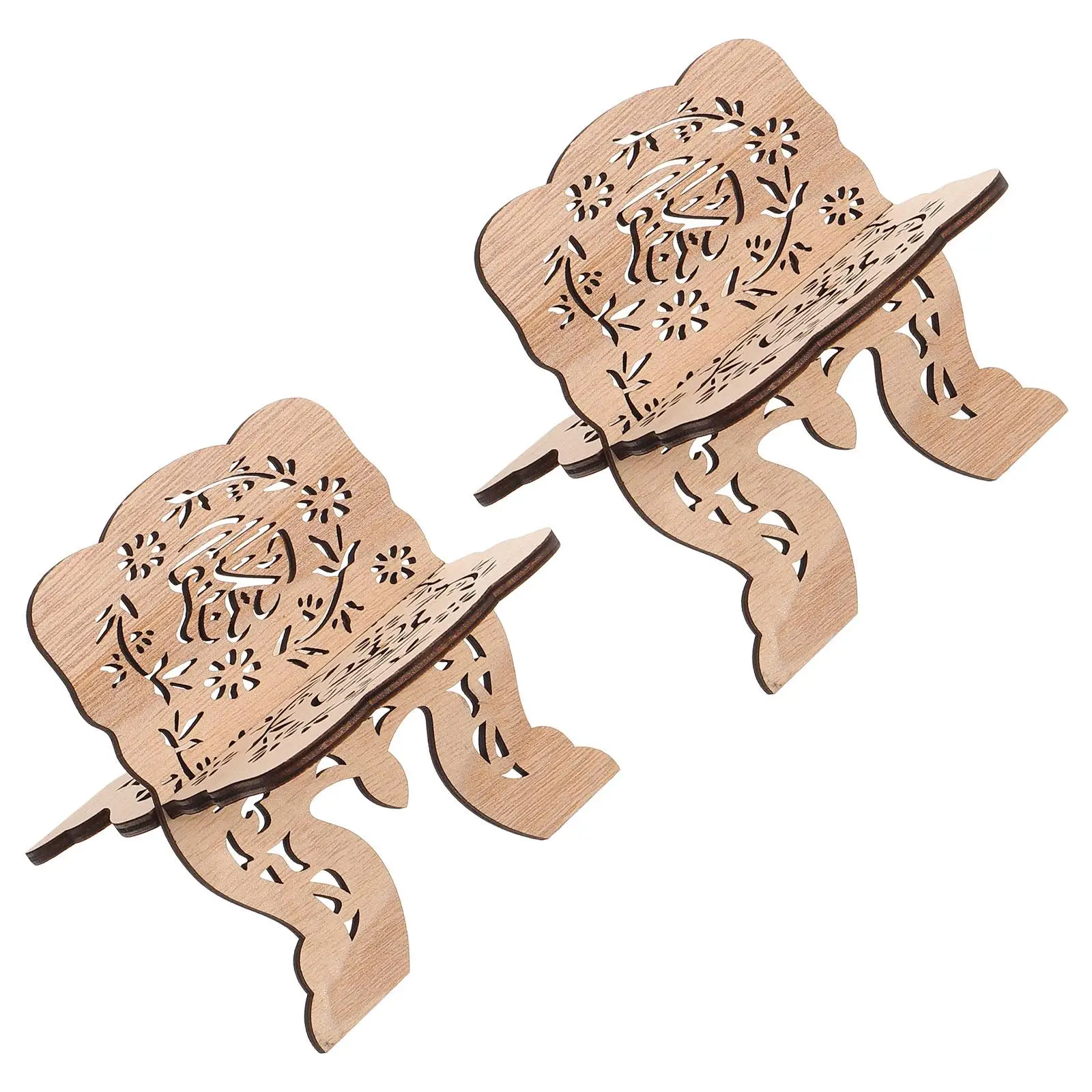 

2 Pcs Wooden Bookshelf Holders 14 5x11 5cm Lightweight Reading Stands Desktop Decorations Holy Bible Koran Stand Wood