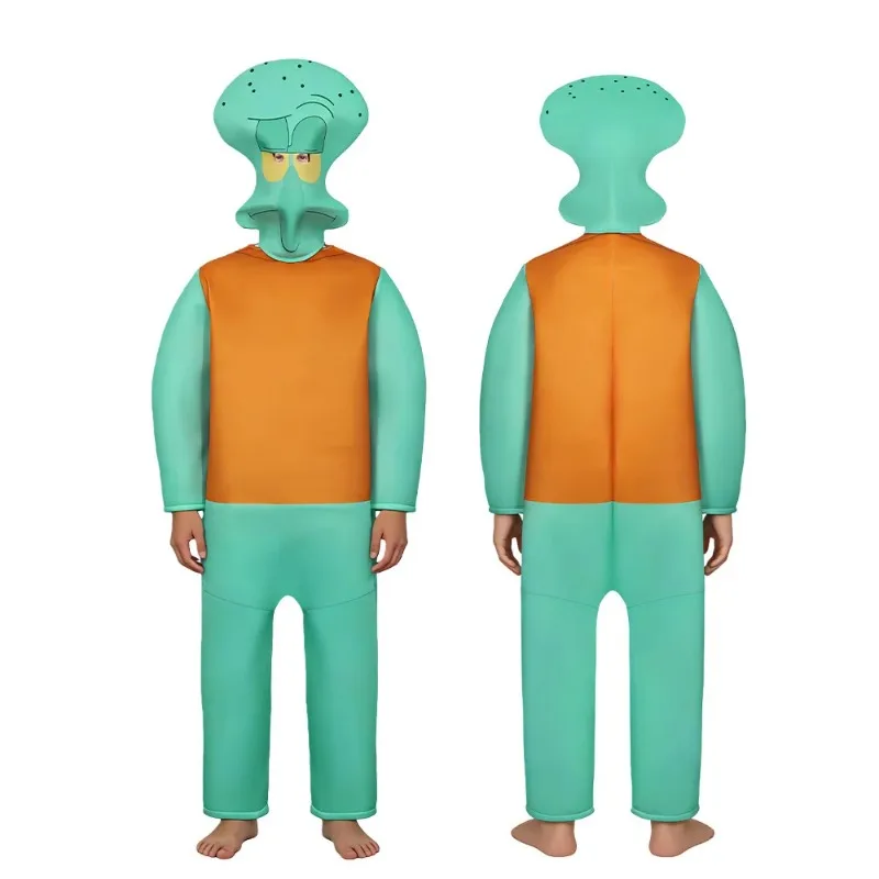 Halloween Cosplay Costume Cartoon Anime Square Sponge Patrickstar Jumpsuit Carnival Theme Party Role Playing Outfits for Adults