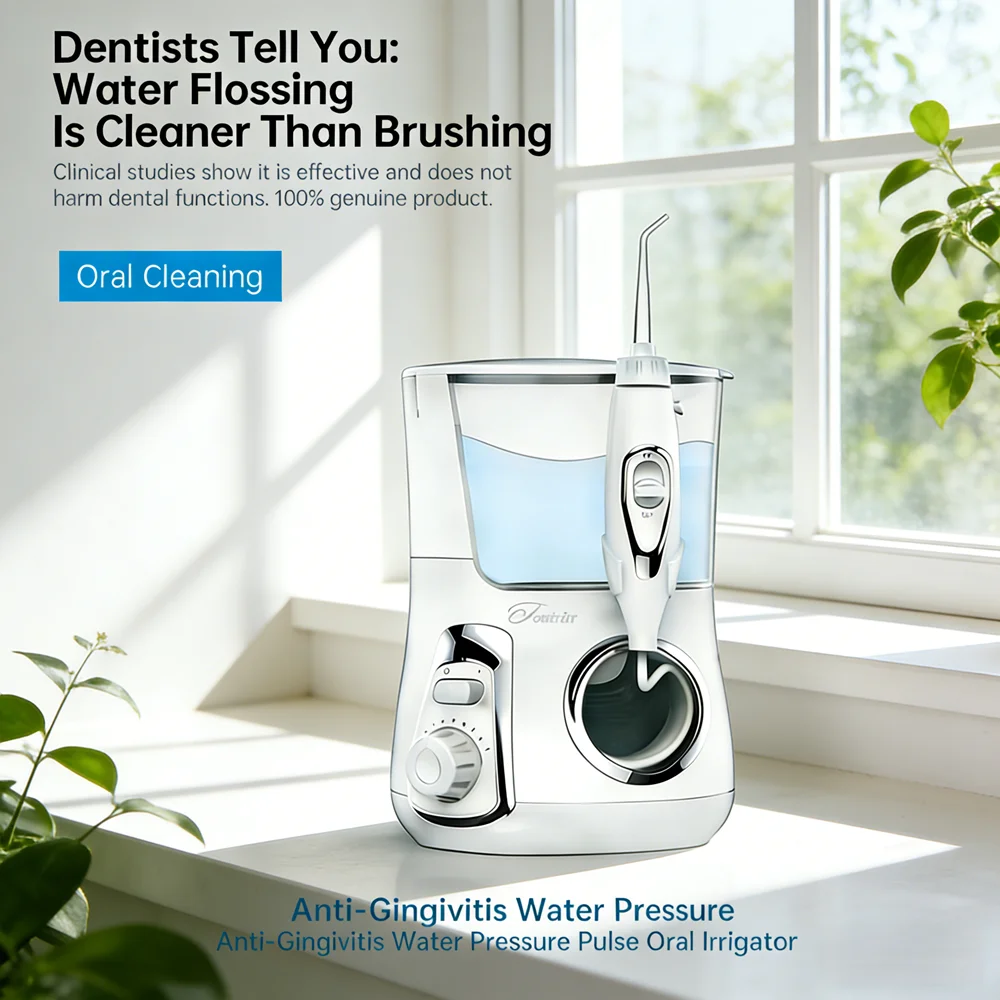 

Home Use Electric Water Flosser 10 Adjustable Modes 5 Jet Tips 800ML Tank Teeth Whitening Cleaner