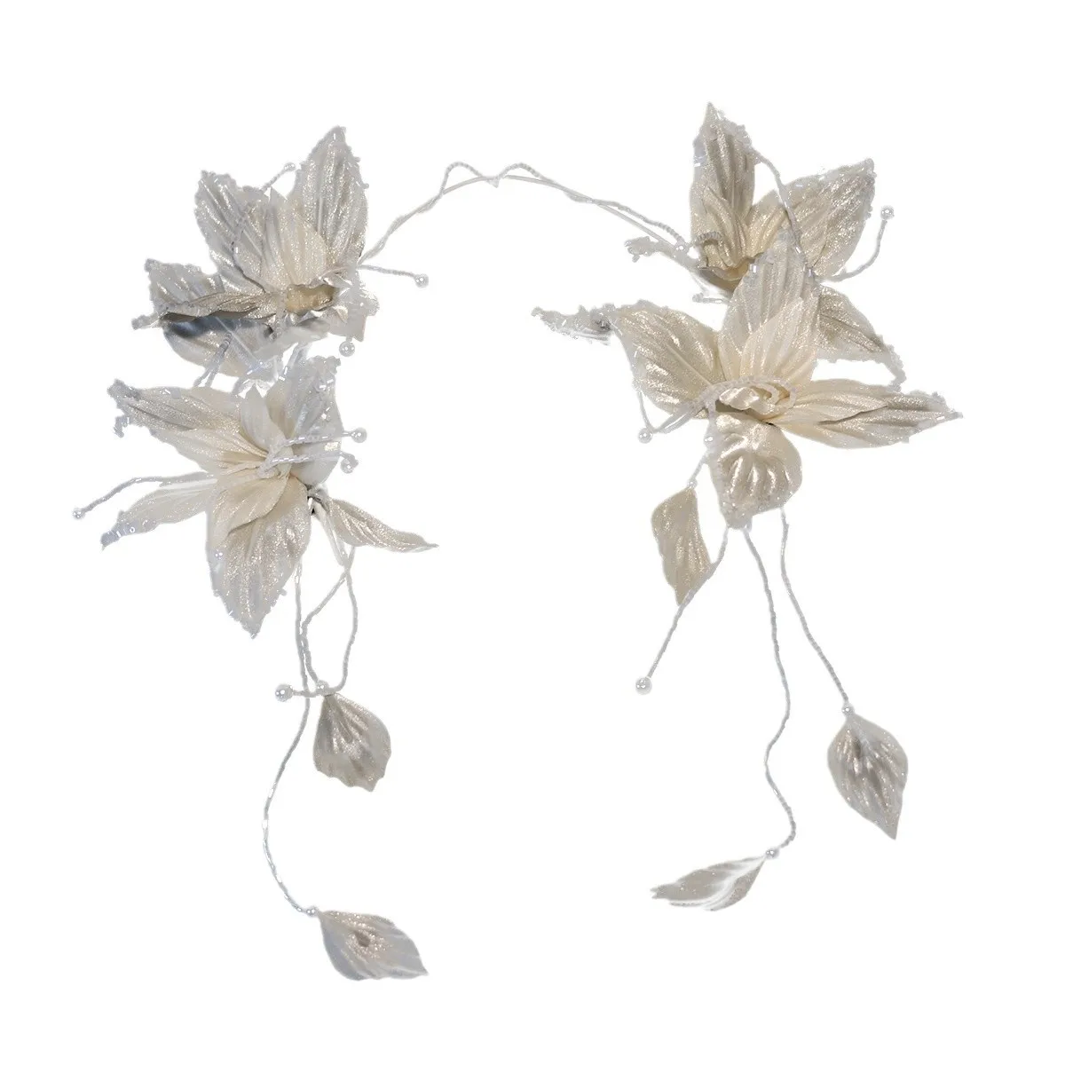 عصابة رأس جديدة على شكل زهرة خرافية فائقة مهدب من موري أغطية رأس أنيقة لحفلات الزفاف الكورية وإكسسوارات الشعر #5