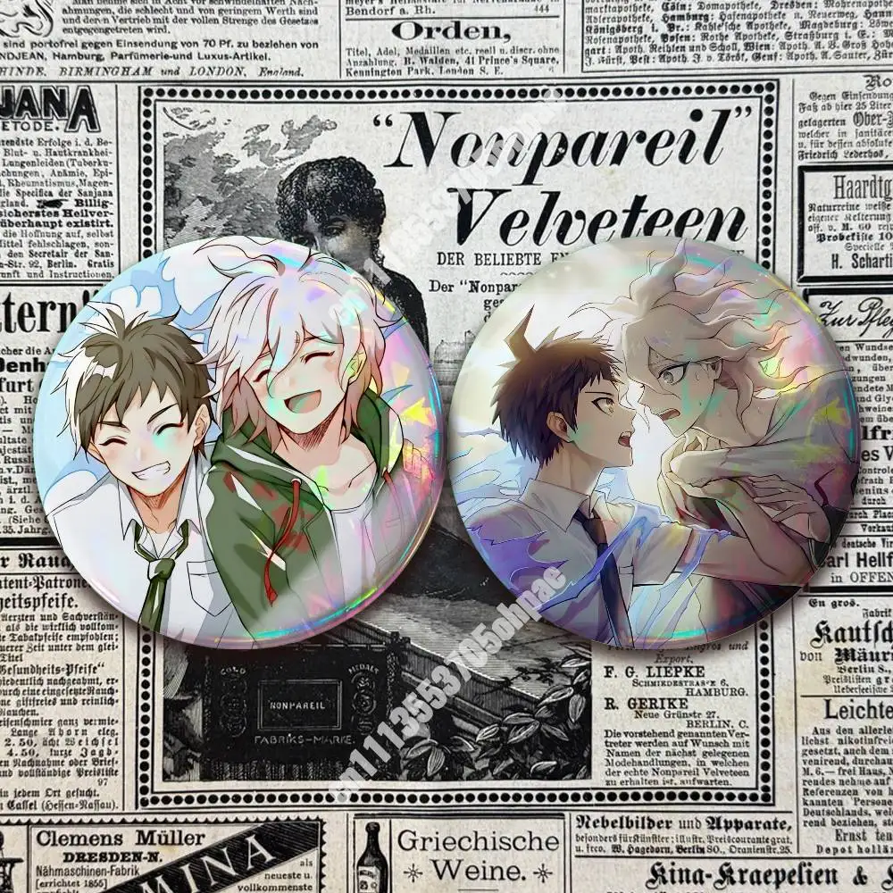 Komahina Danganronpa Komaeda & Hinata Pin Badge 2PC Sets for Bags & Clothes & Accessories Metal Button Stylish Decoration