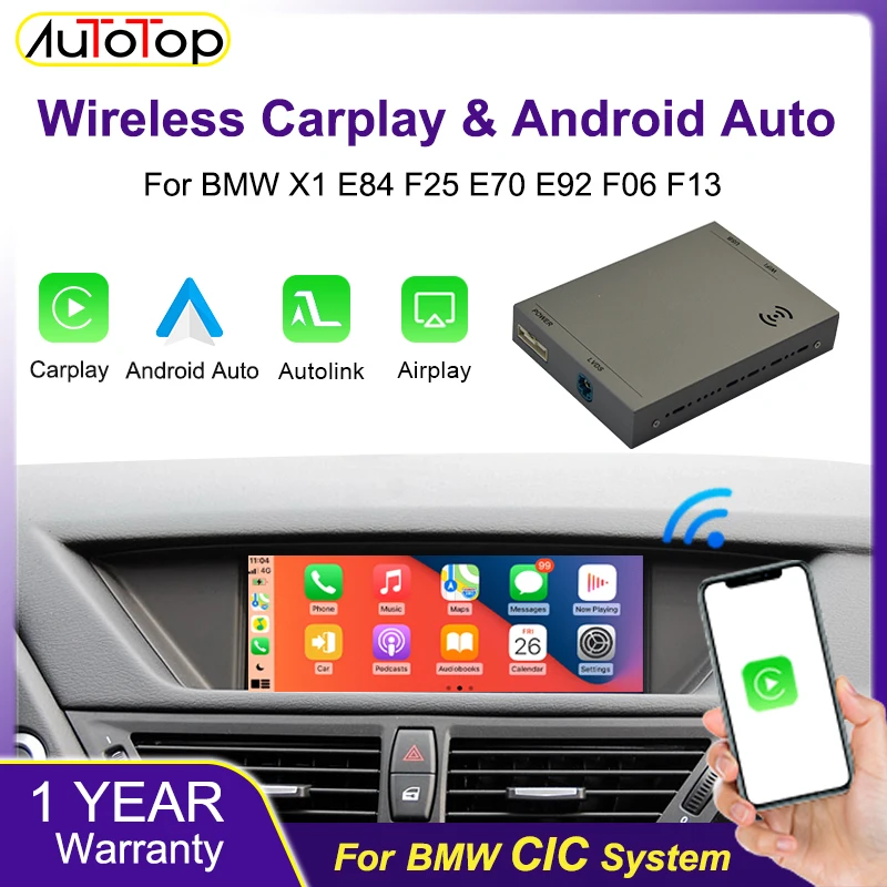 AUTOTOP Wireless Carplay Android AUTO Modul-Schnittstellen-Decoder-Box für BMW 1-7 Serie X1-X7 CIC-System E70 F13 F01 F02 E84 F25 – Detail 1