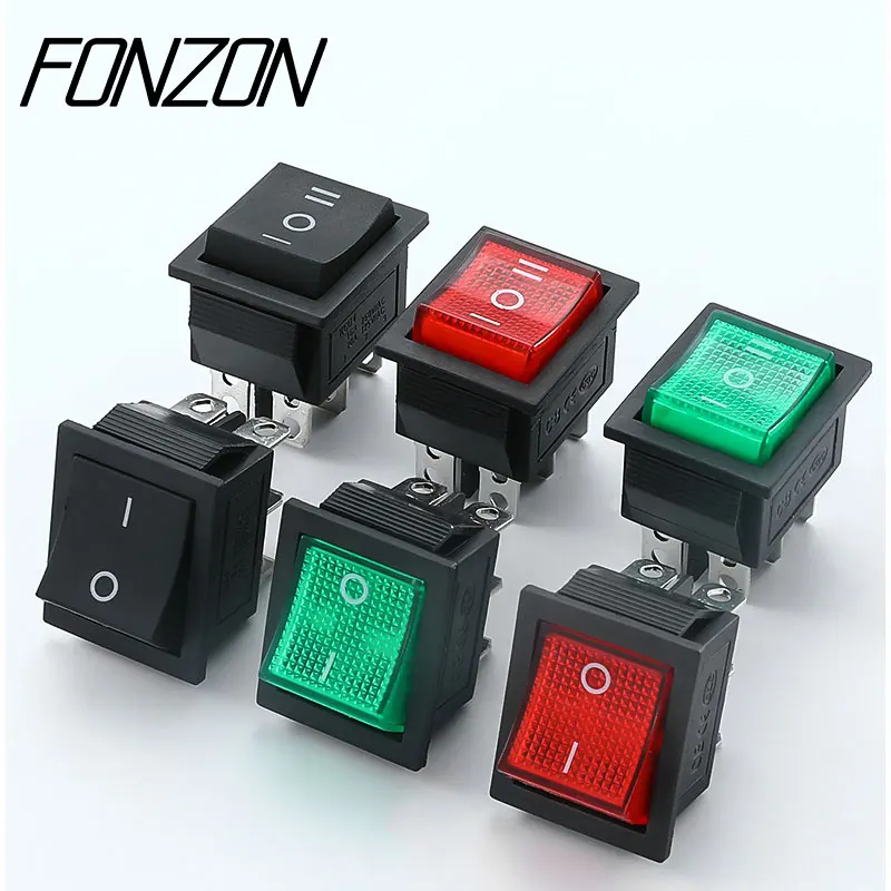 

1Pcs KCD4 Rocker Switch Power Switch 2/3 Position 4/6 Pins Electrical Equipment with Light Switch 16A 250VAC/ 20A 125VAC