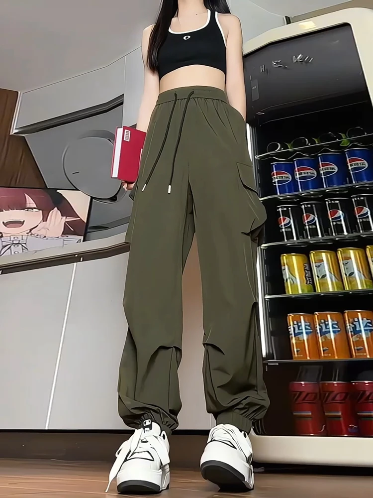 

Мужские повседневные брюки в стиле милитари, сложенные брюки для спецодежды Qui Dry, брюки для отдыха в американском стиле ретро с манжетами, модные городские брюки...