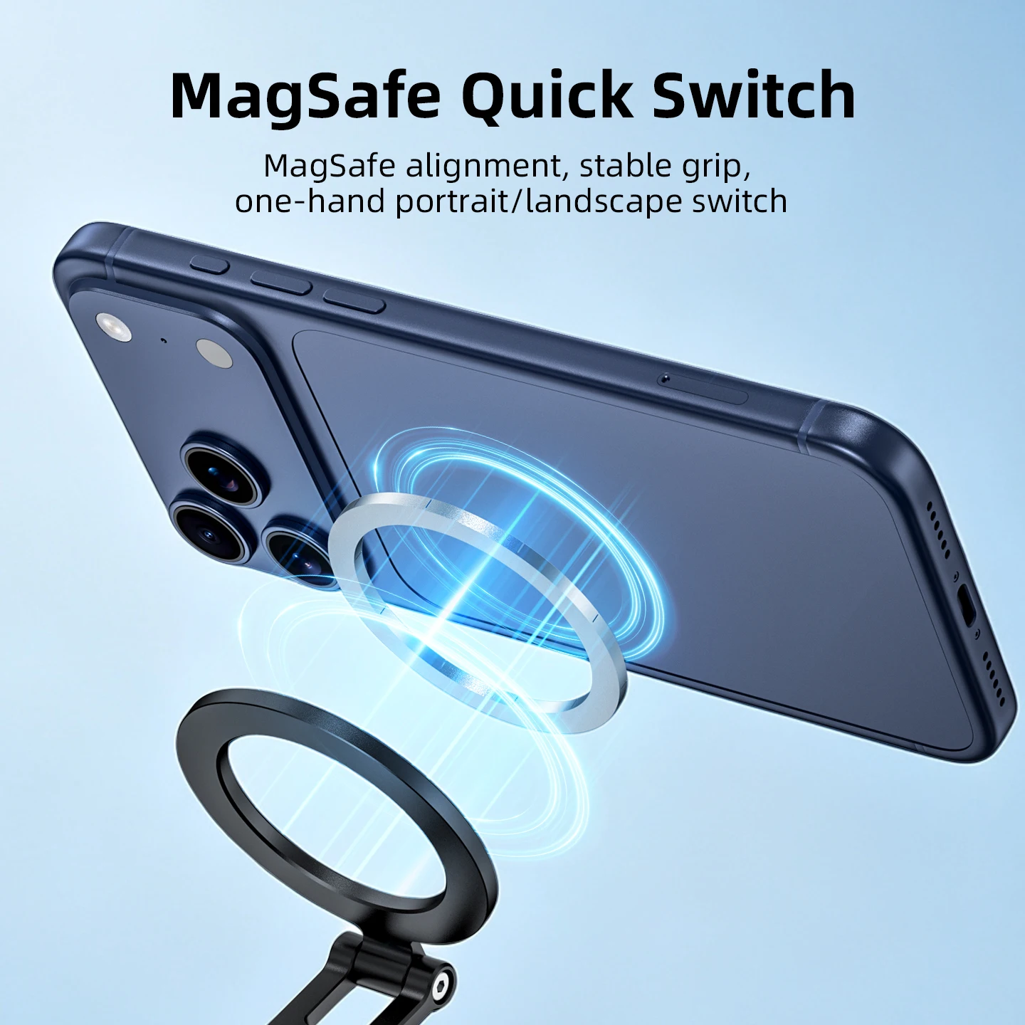 Magnetic Phone Tripod for iPhone MagSafe 18 17 16 15 Metal Mantis Tripod 360° Rotation Selfie Handheld Bracket Accessories