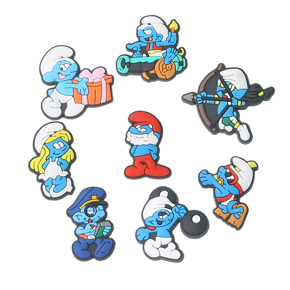 1pcs Blue Cartoon Shoe Charms Designer for Shoe Accessories Dreations for Sandals Sneaker Classic Clog Kids X-mas Gift Hot Sale image 2