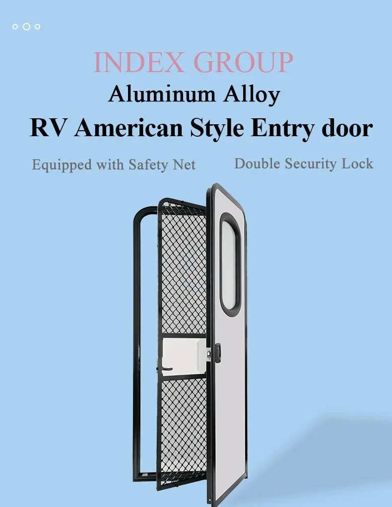 

Wholesale America Style Rv Entry Door With Black Door Frame and White Panel Rv Door for Camper