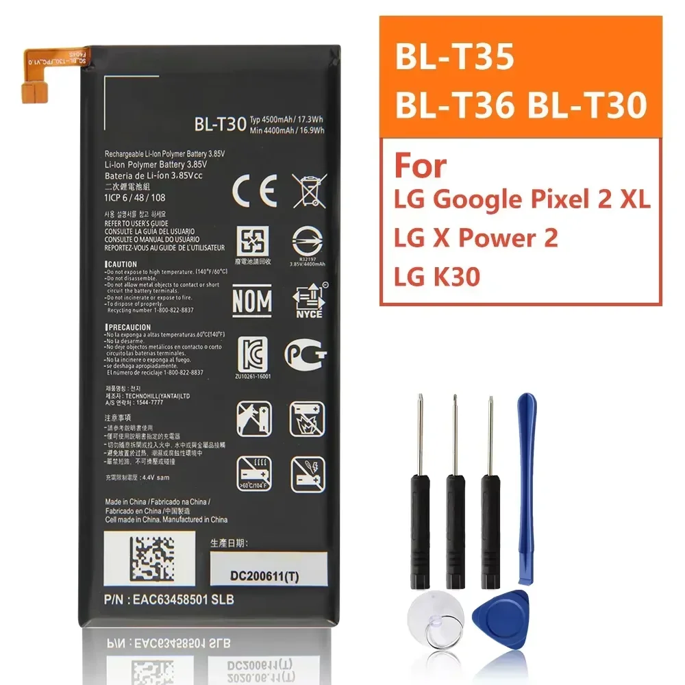 2024 Phone Battery For LG X Power 2 M322 Fiesta 2 L63BL K30 X410 Phoenix Plus Google Pixel 2 XL Pixel 3 Walleye BL-T30 BL-T36