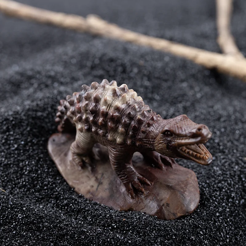 Unique Textured Natural Material Dinosaur Carving - Handcrafted T-Rex Statue Gif