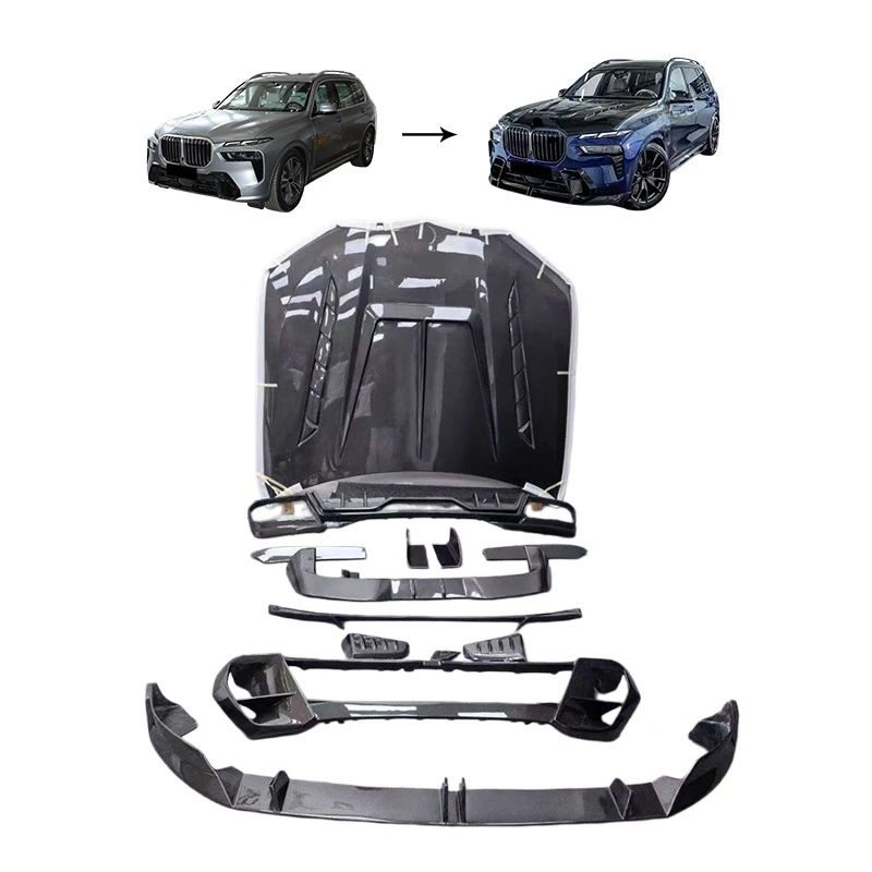 High Quality LD Design Dry Carbon Fiber Body Kit Fit for X7 G07 LCI 2023-2025 Including Hood Front Lip Side Skirt Diffuser Aero