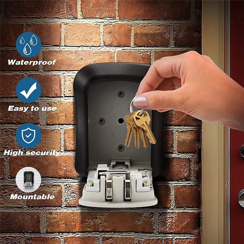 -September Waterproof Outdoor Key Hider Resettable Safe Security Password Box With Full Metal Jacket