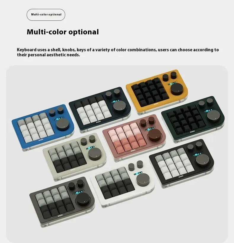 Programmable Mini Mechanical Keypad DOIO KB16-01 16 Keys 3 Knob Designer Controller QMK VIA Compatible With  Gaming Gift