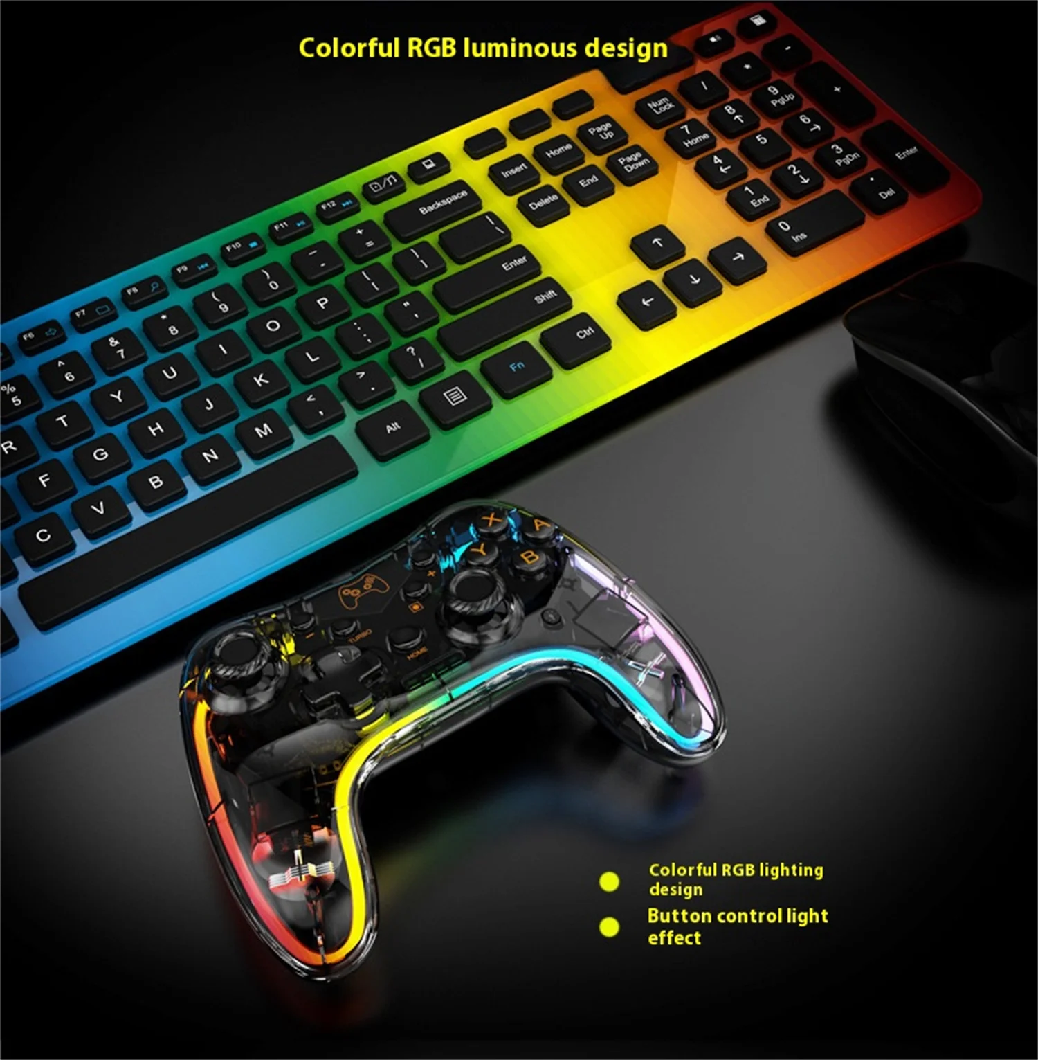

Switch game controller neon RGB colorful luminous Switch pro six axis motion sensing game controller