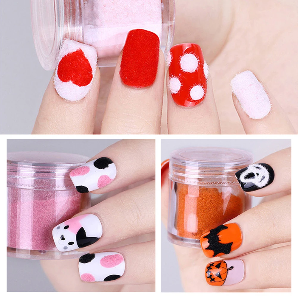 Nail Art kolorowy aksamitny proszek Nail Art Charm DIY brokatowy proszek do Manicure Salon paznokci