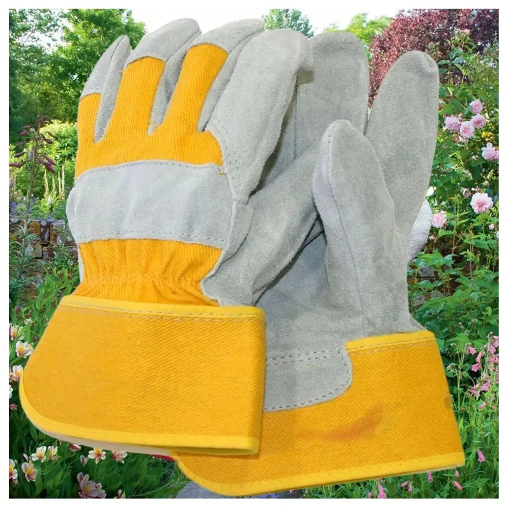 Cowhide Leather Welding Gloves Safety Flame Retardant Thorn Proof Work Gloves Heat Resistant Palm Reinforced Welder Hand Glove