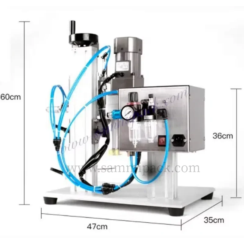 Máquina taponadora de tapa de tornillo de plástico pequeña para botella de agua de vidrio giratoria eléctrica de sobremesa semiautomática