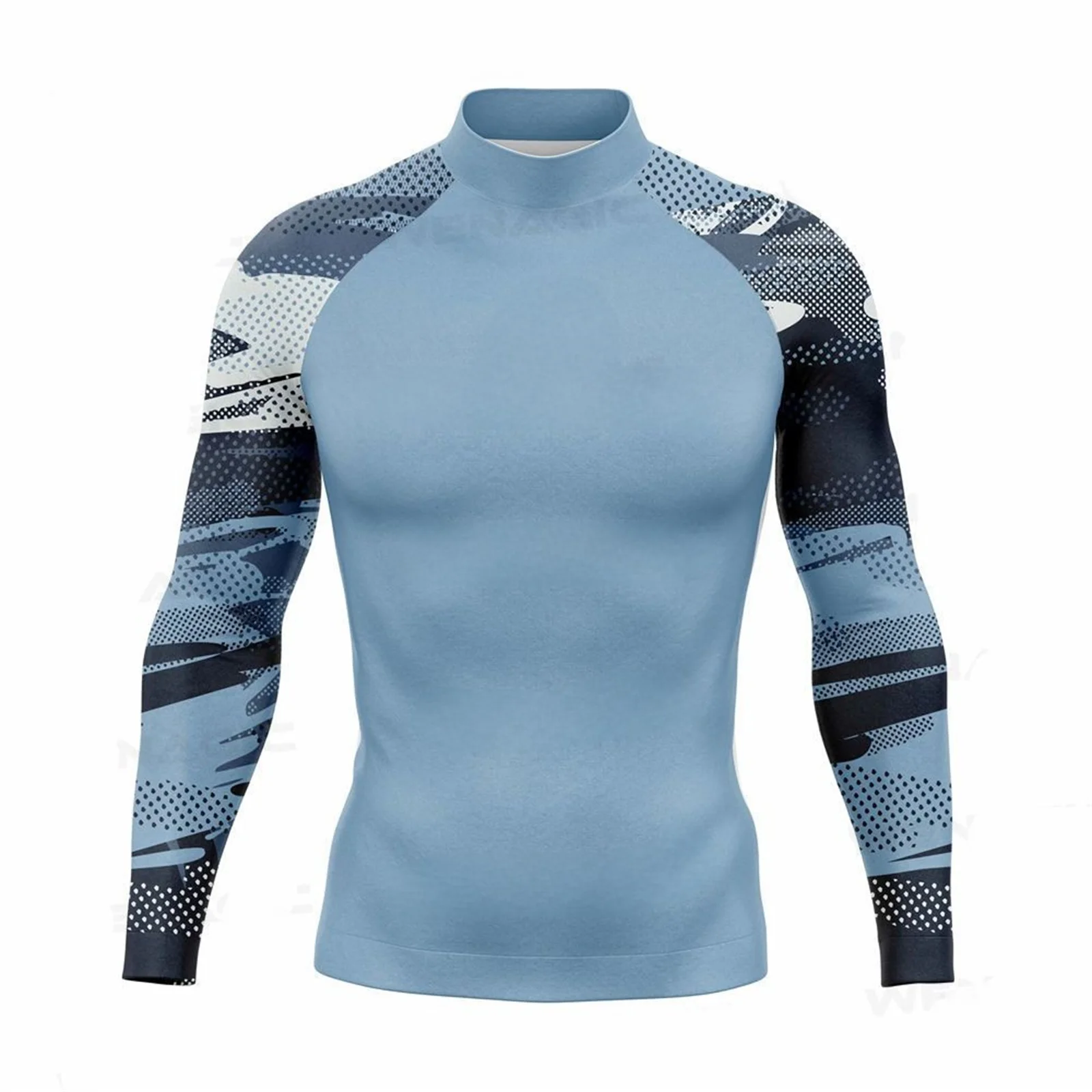 Men\'s UPF 50+ Long Sleeve Rashguard Shirt Sun Protection Beach Swim Shirt Quick Dry Surfing Shirt