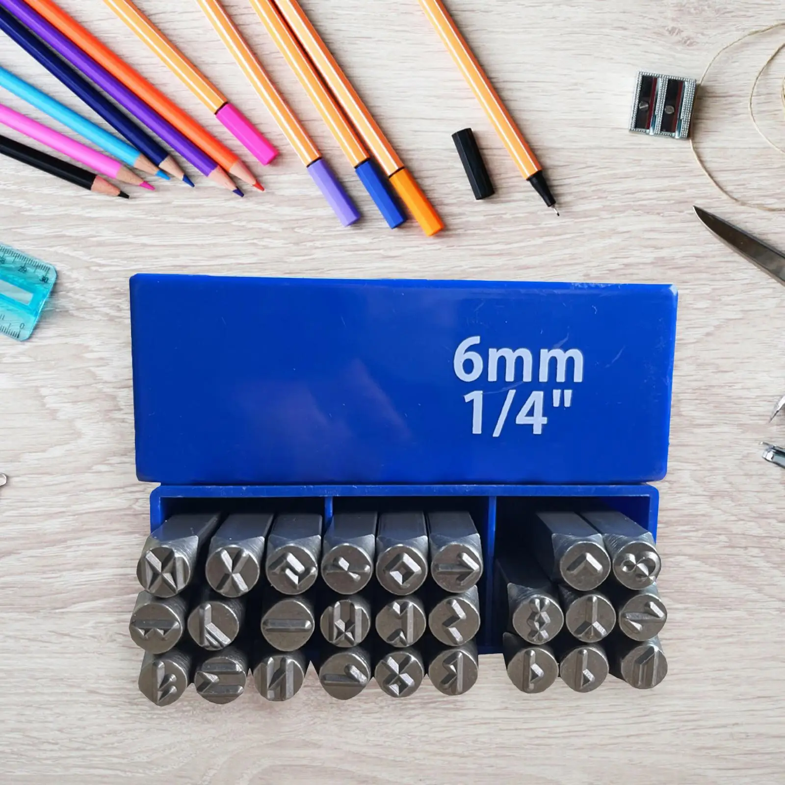 DIY Viking Runes Stamp 6mm Symbol Stamp Kit for Steel Paper Stainless Steel