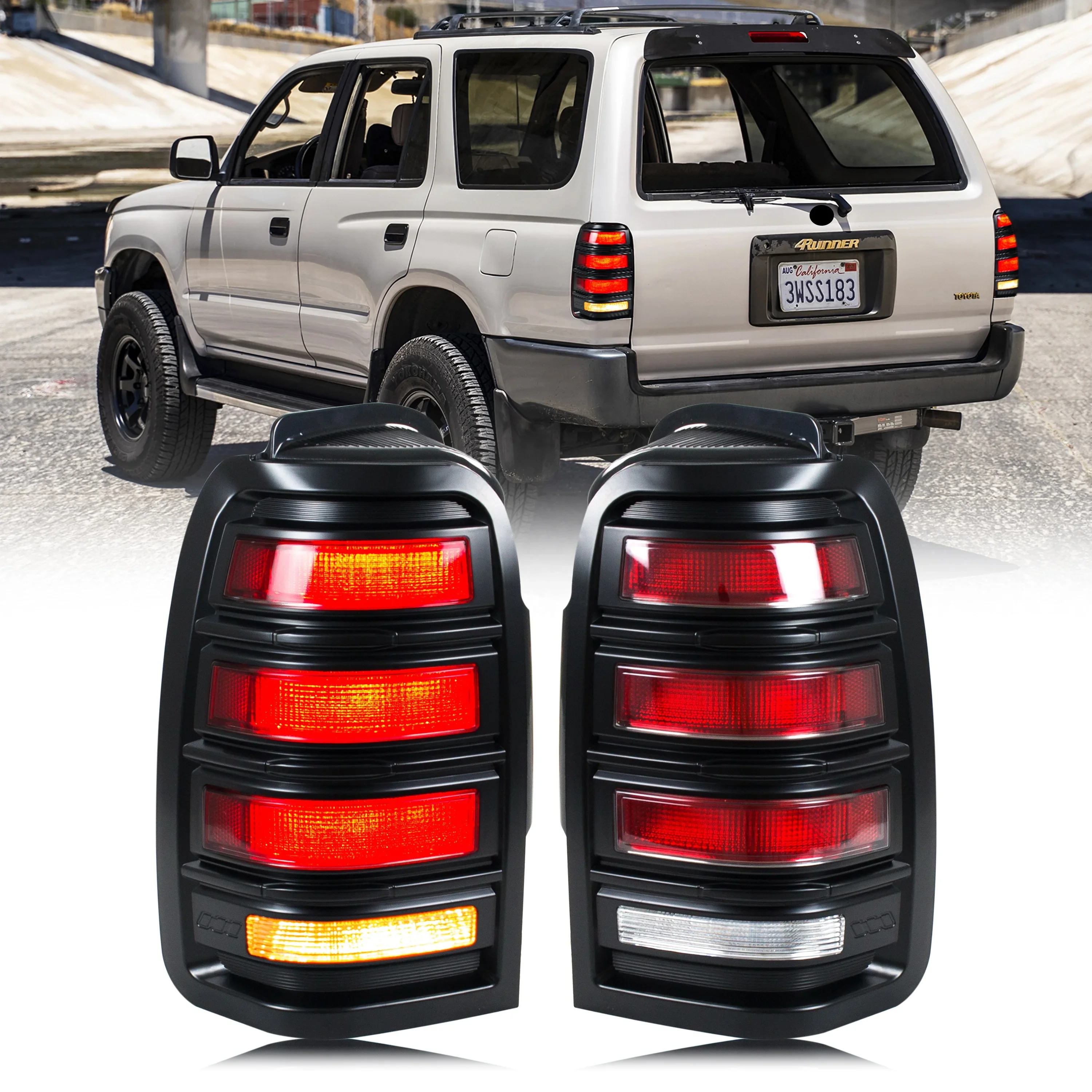 Auto Lamp Car LED RGB Tail Lights for Toyota 4Runner 1996 2002 Dynamic Turn Signal Brake DRL Reverse Assembly