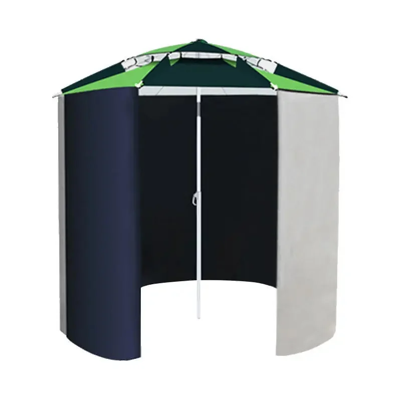 Outdoor Fishing Umbrella With Assemblable Fence Cloth Sun Protection Waterproof Zipper Integrated Connection Fishing Umbrella