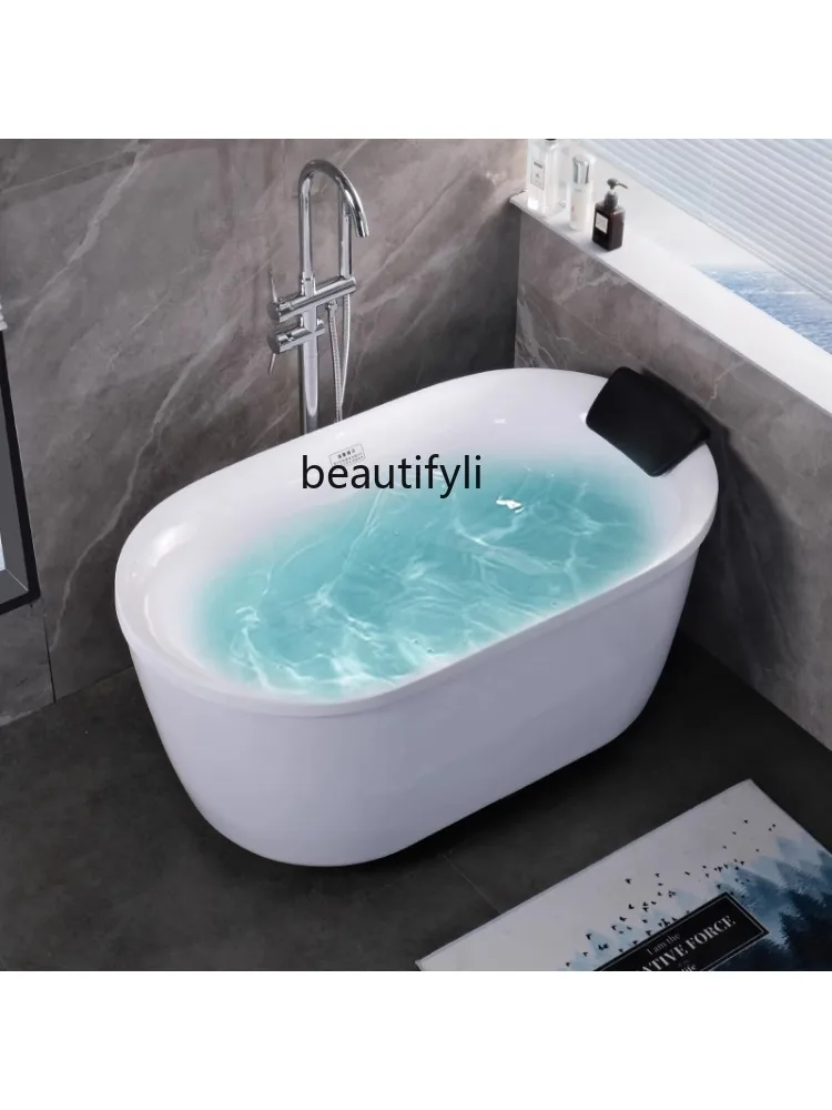 Acrylic Bathtub Independent Small Apartment Color Bathtub Adult Home Use Bathtub Parent-Child Spa Cylinder