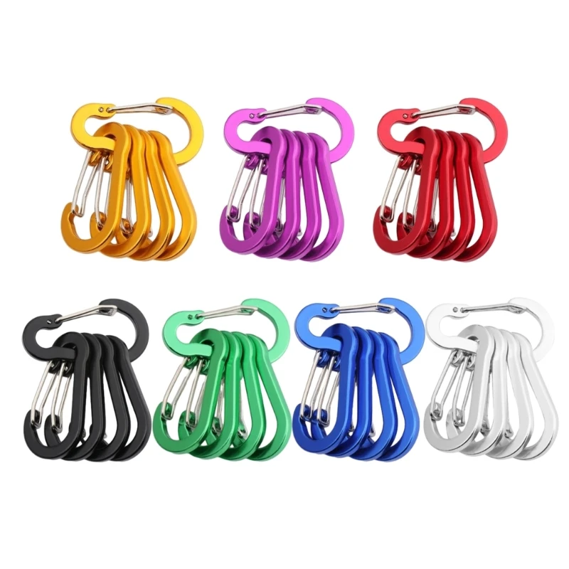 Multi-Use Carabiner Clips, Spring Clip, D-Shape, Keyring, Hook for Hammocks, Camping, Hiking, Fishing