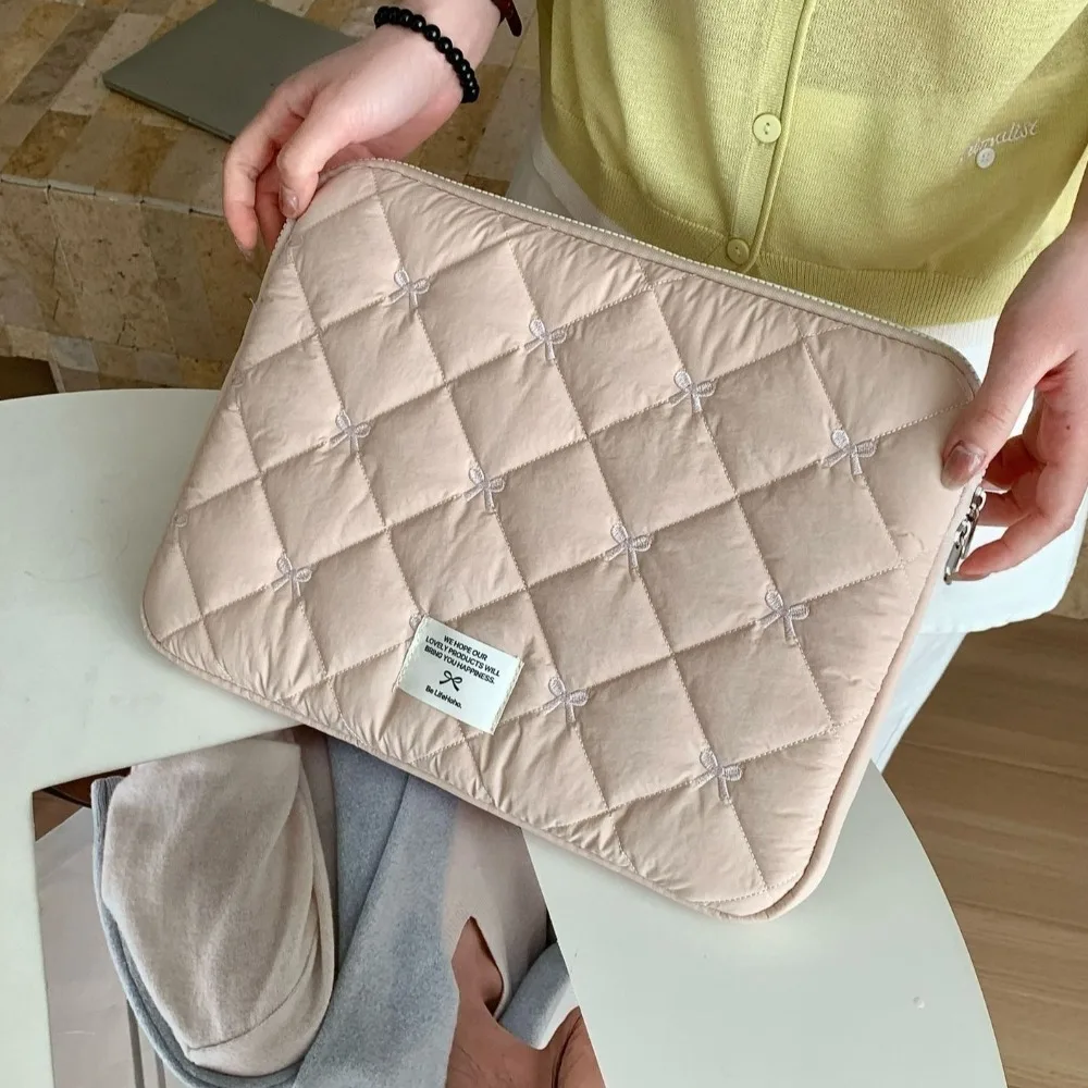

Carring Case Cute Bow Laptop Sleeve Soft 13-14inch Computer Bag Shockproof Tablet Sleeve Case School