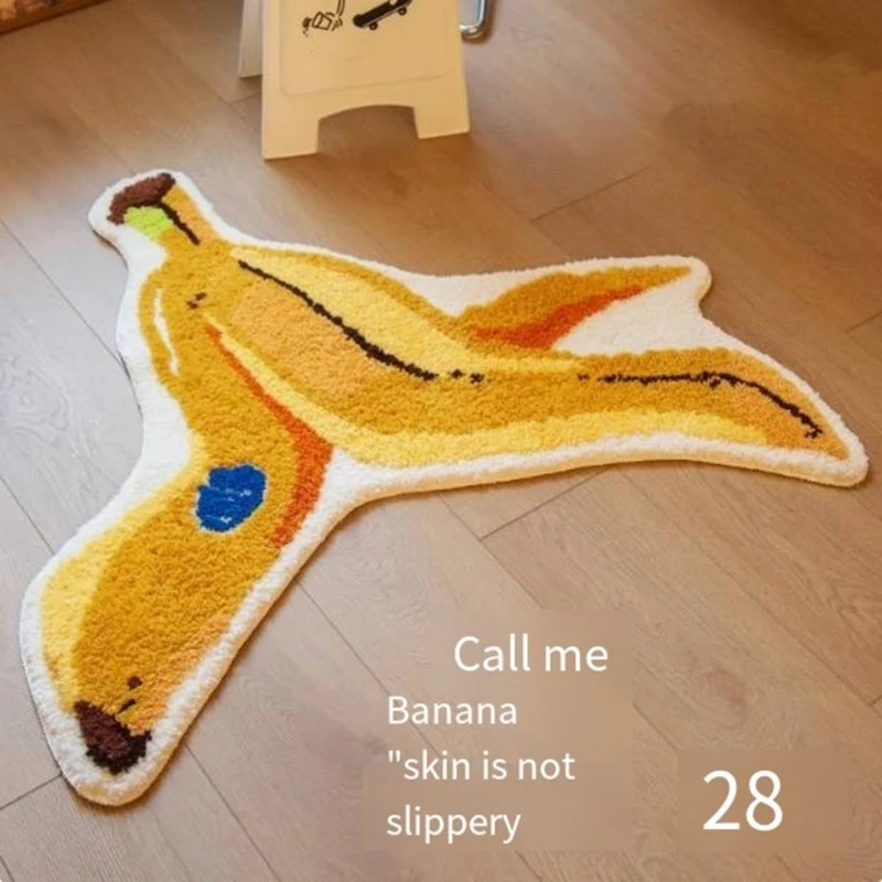 Carpet Personality Cute Irregular Carpet Home Decoration Living Room Bedroom Bed Blanket Plush Soft Carpet Banana-A27R