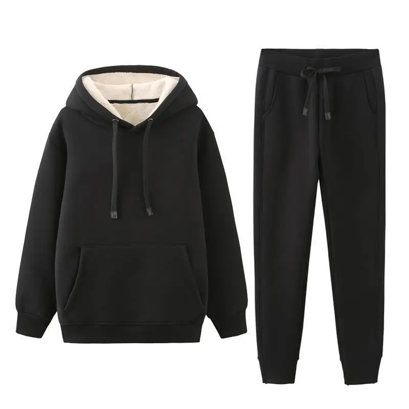 2 Pieces Sets Tracksuit Men New Brand Autumn Winter Thick Hooded Sweatshirt Coat+Pants Male Outfit Sportswear Set Chandal Hombre